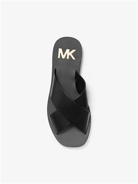 glenda slide sandal michael michael kors|Glenda Studded Leather Slide Sandal .